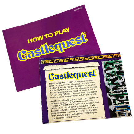 Castlequest Nintendo Nes Like New - Manual & Map Front