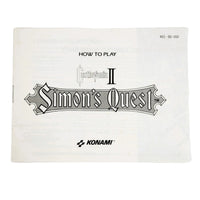 Castlevania II Simon's Quest Nintendo NES CIB Like New - Front of official instruction manual