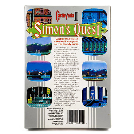 Castlevania II Simon's Quest Nintendo NES CIB Like New - Authentic game box rear artwork