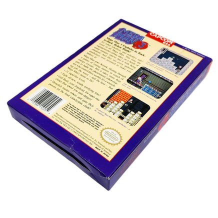 Mega Man 3 Nintendo NES CIB Very Good - Official game box bottom corner view