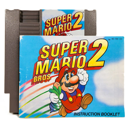 Super Mario Bros 2 Nintendo NES Very Good Loose - Cartridge and instruction Manual Shown