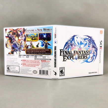 Final Fantasy Explorers for Nintendo 3DS - Front, spine and back cover artwork shown, like new condition