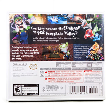 Luigis Mansion Dark Moon Nintendo 3DS Good - Game Case Back Artwork