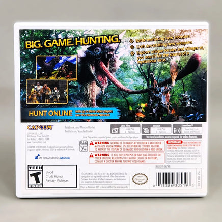 Monster Hunter 4 Ultimate for Nintendo 3DS - Original case back view, very good condition
