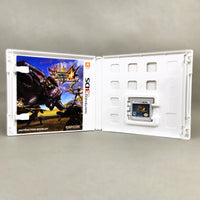Monster Hunter 4 Ultimate for Nintendo 3DS - Open case view of cartridge and instruction manual (CIB), very good condition