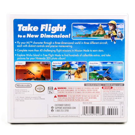 Pilotwings Resort Nintendo 3DS Like New - Authentic Game Case Back Cover