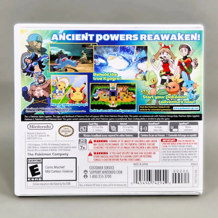 Pokemon Alpha Sapphire for Nintendo 3DS - Complete in case reverse view, very good condition