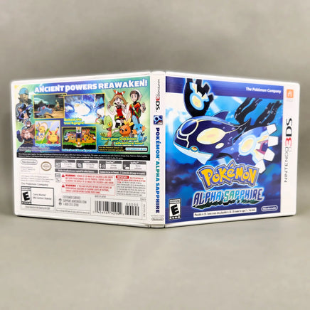 Pokemon Alpha Sapphire for Nintendo 3DS - Full exterior view of authentic game case artwork, very good condition