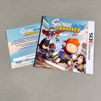 Scribblenauts Unmasked: A DC Comics Adventure for Nintendo 3DS - Game instruction manual front cover displayed, good condition