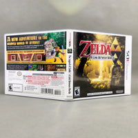 The Legend of Zelda: A Link Between Worlds for Nintendo 3DS - Open game case showing front, spine and back artwork, like new condition
