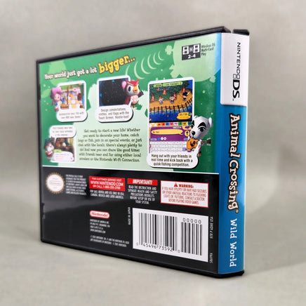 Animal Crossing: Wild World for Nintendo DS - Angled game case view showing back artwork and spine, good condition