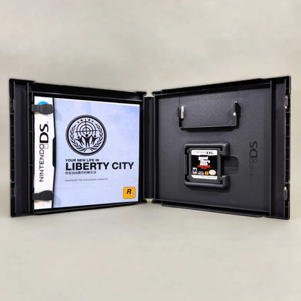 Grand Theft Auto: Chinatown Wars for Nintendo DS - Interior view with cartridge & inserts, good condition