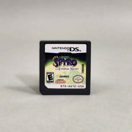 Legend of Spyro: The Eternal Night for Nintendo DS - Front label of authentic cartridge, alternate view, very good condition, loose