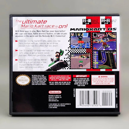 Mario Kart DS for Nintendo DS - Official game case back, good condition