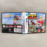 Mario vs. Donkey Kong 2: March of the Minis for Nintendo DS - Three-quarter view showing official game case front, spine and back cover, good condition