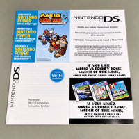 Nintendo DS health and safety precautions booklet and booklet for Nintendo Wi-Fi Connection, featuring French and English text with Mario and Donkey Kong graphics.