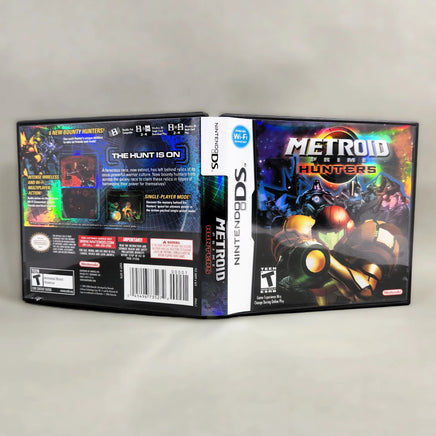 Metroid Prime: Hunters for Nintendo DS - Official game case artwork showing front, back and spine, like new condition