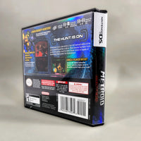 Metroid Prime: Hunters for Nintendo DS - Three-quarter view of official game case back and spine, very good condition