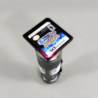 Pokémon Black Version 2 for Nintendo DS - Close-up view of translucent Pokémon DS cartridge with visible crimson red glow, very good condition, loose