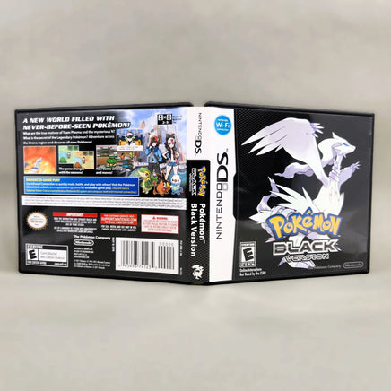 Pokémon Black Version for Nintendo DS - Open game case showing front, spine and back artwork, good condition