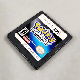 Pokémon Diamond Version for Nintendo DS - Front of cartridge label view, angled view, good condition, loose