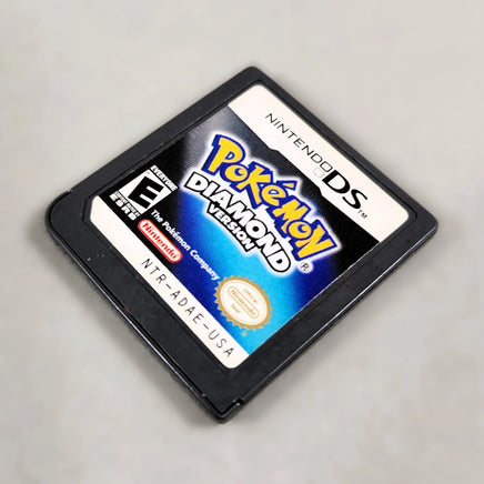 Pokémon Diamond Version for Nintendo DS - Front of cartridge label view, angled view, good condition, loose