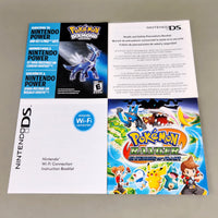 Nintendo DS Pokémon Diamond Version and Wi-Fi Connection instruction booklet set, showing the front cover, back cover, and included card on a light gray background.