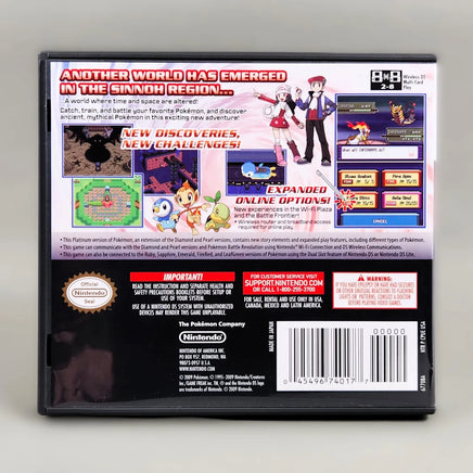 Pokémon Platinum Version for Nintendo DS - Game case back artwork, like new condition