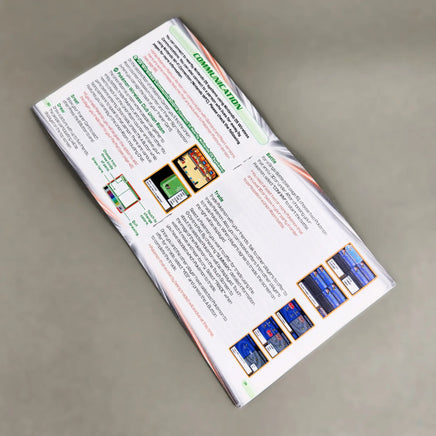 Pokémon Platinum Version for Nintendo DS - Alternate angled view of instruction manual opened to center pages with staple binding intact