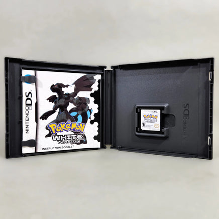 Pokémon White Version for Nintendo DS - Manual and DS game cartridge shown in open case, like new condition