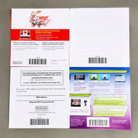 Rear view of a Nintendo DS instruction booklet and connection booklet set, showing the front and back covers with text, Nintendo DS branding, and product imagery on a light gray background. includes a "Get Genesect!" booklet