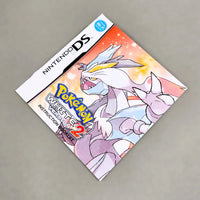 Nintendo DS instruction manual for Pokémon White Version 2, featuring Character art on the cover, photographed on a neutral gray background.