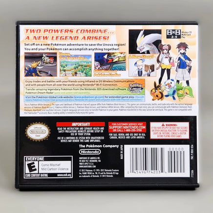Pokémon White Version 2 for Nintendo DS - Authentic game case back cover, very good condition