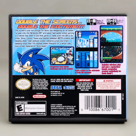 Sonic Rush for Nintendo DS - Back of authentic game case, like new condition