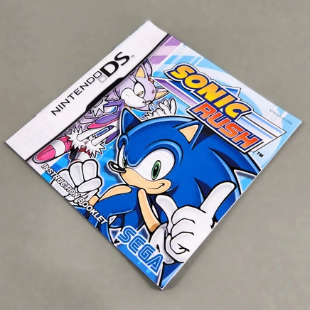 Sonic Rush for Nintendo DS - Original game instruction manual cover with title and logo, like new condition