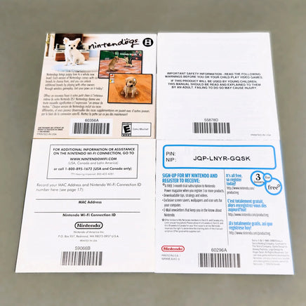 Tetris DS for Nintendo DS - Rear view of paperwork and pamphlets included with game, like new condition