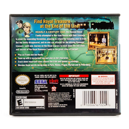 The Hardy Boys Treasure On The Tracks Nintendo DS Very Good - Game Packaging Back Side