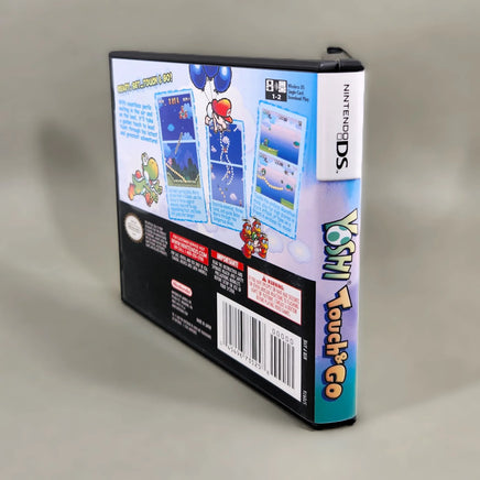 Yoshi Touch & Go for Nintendo DS - Three-quarter view of official game case back and spine, like new condition