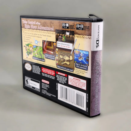 The Legend of Zelda: Phantom Hourglass for Nintendo DS - Genuine game case shown at an angle with back artwork and spine, good condition