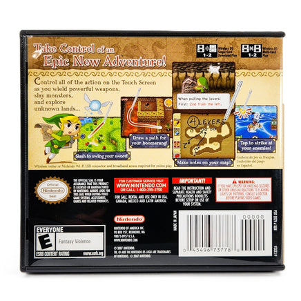 The Legend Of Zelda Phantom Hourglass Nintendo DS Like New - Official Game Case Back
