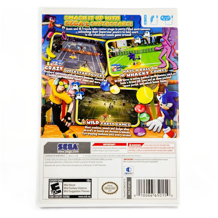Sega Superstars Tennis Nintendo Wii Good - Authentic Back Cover Art