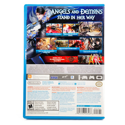 Bayonetta 2 Includes Bayonetta 1 Bonus Disc Nintendo Wii U Good - Back Cover Of Game Case