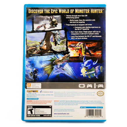 Monster Hunter 3 Ultimate Nintendo Wii U Good - Authentic Back Cover Art