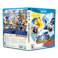 Pokémon Tournament for the Nintendo Wii U, showing game case displaying the front cover, spine, and back artwork.