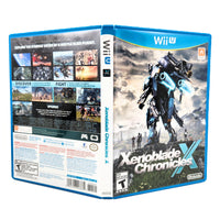 Nintendo Wii U game case for Xenoblade Chronicles X, showing the front cover, back artwork, and spine on a clean white background.