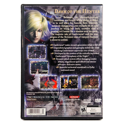 Castlevania Lament of Innocence for PlayStation 2 - Rear view of official game case artwork
