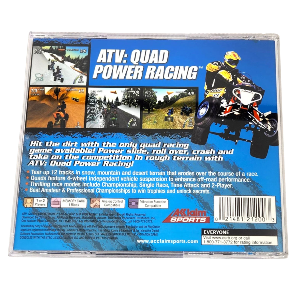 Buy ATV: Quad Power Racing PS1 – Scratch-Free Disc, Manual, Real Photo ...