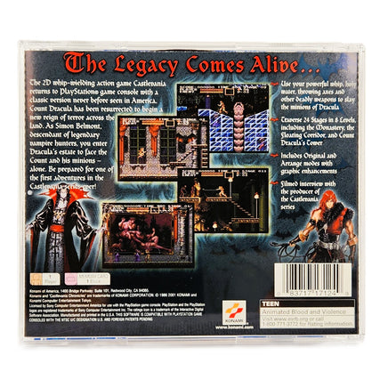 Castlevania Chronicles PlayStation 1 Like New CIB - Rear Cover Shown