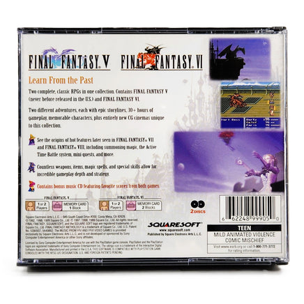 Final Fantasy Anthology PlayStation 1 Like New CIB - Rear Cover Shown