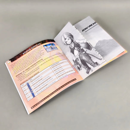 Final Fantasy IX for PlayStation 1 - Authentic instruction booklet showing interior center pages, like new condition